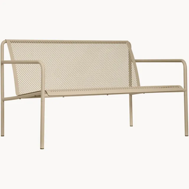 Ferm Living Tuinbank Dapple (2-zits) van staal Beige