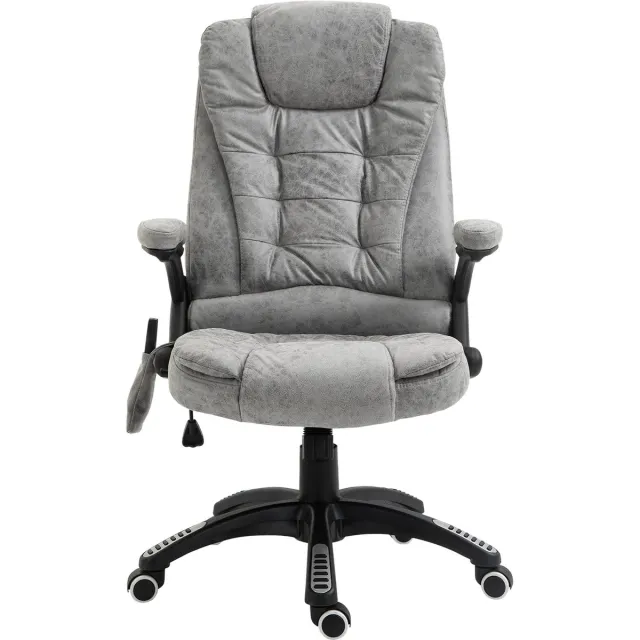 MODFU Bureaustoel - Massage- En Verwarmingsfunctie - Ergonomisch - Verstelbaar - Voor Kantoor - Polyester - Grijs - 68 X 72 X 110-120 Cm