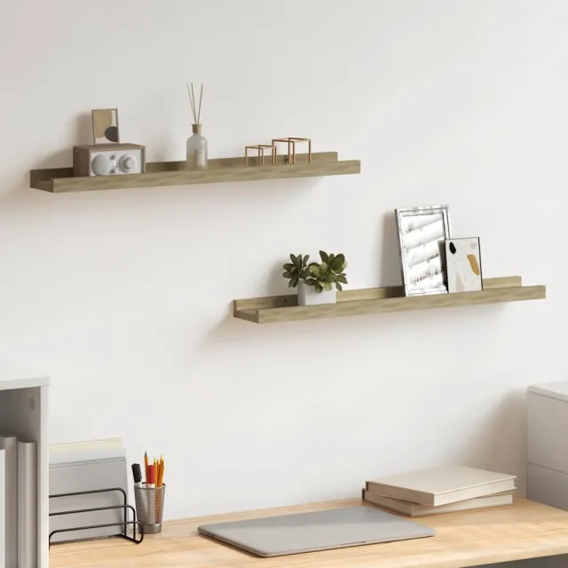 vidaXL Wandplanken 2 st Sonoma eiken 60x9x3 cm Bruin