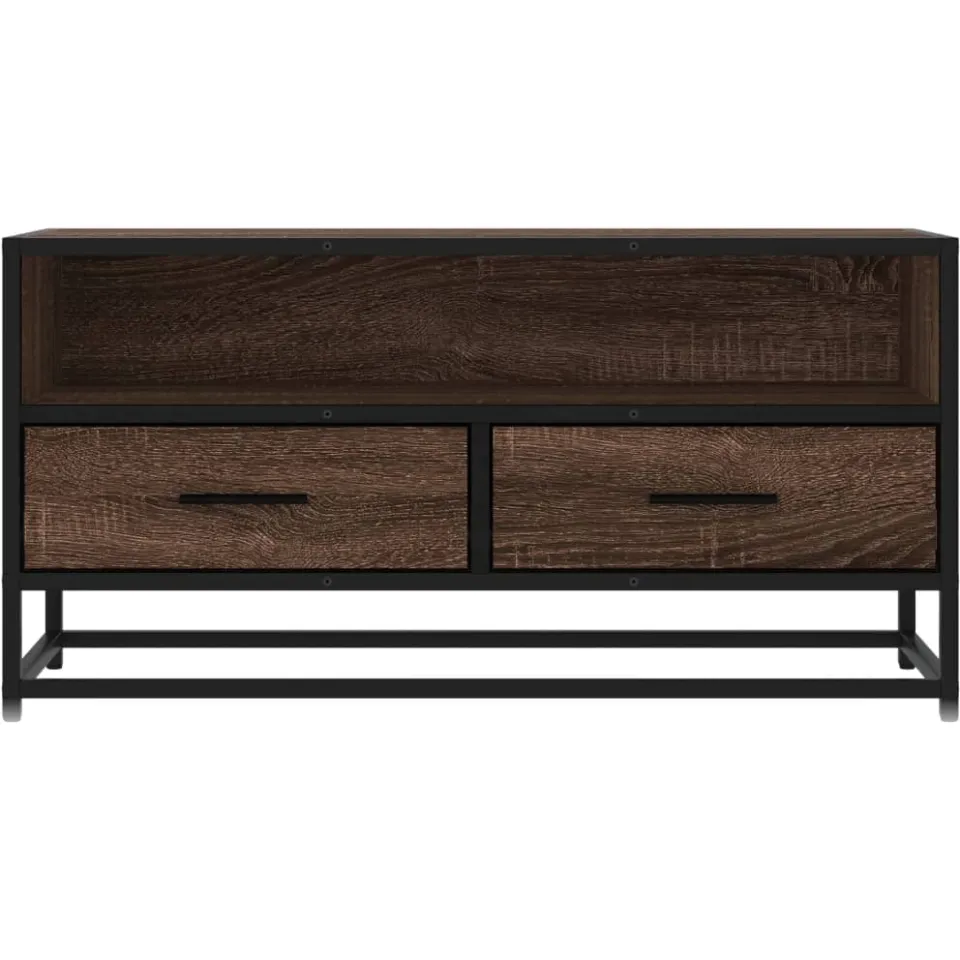 vidaXL Tv-meubel 80x34,5x40 cm bewerkt hout metaal bruin eikenkleur, foto 4