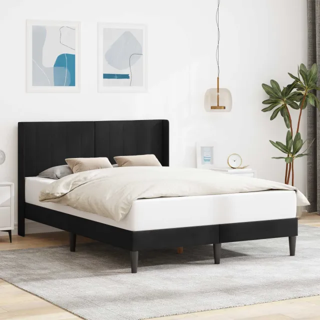 vidaXL Bedframe met hoofdeinde Zwart 140 x 190 cm Fluweel
