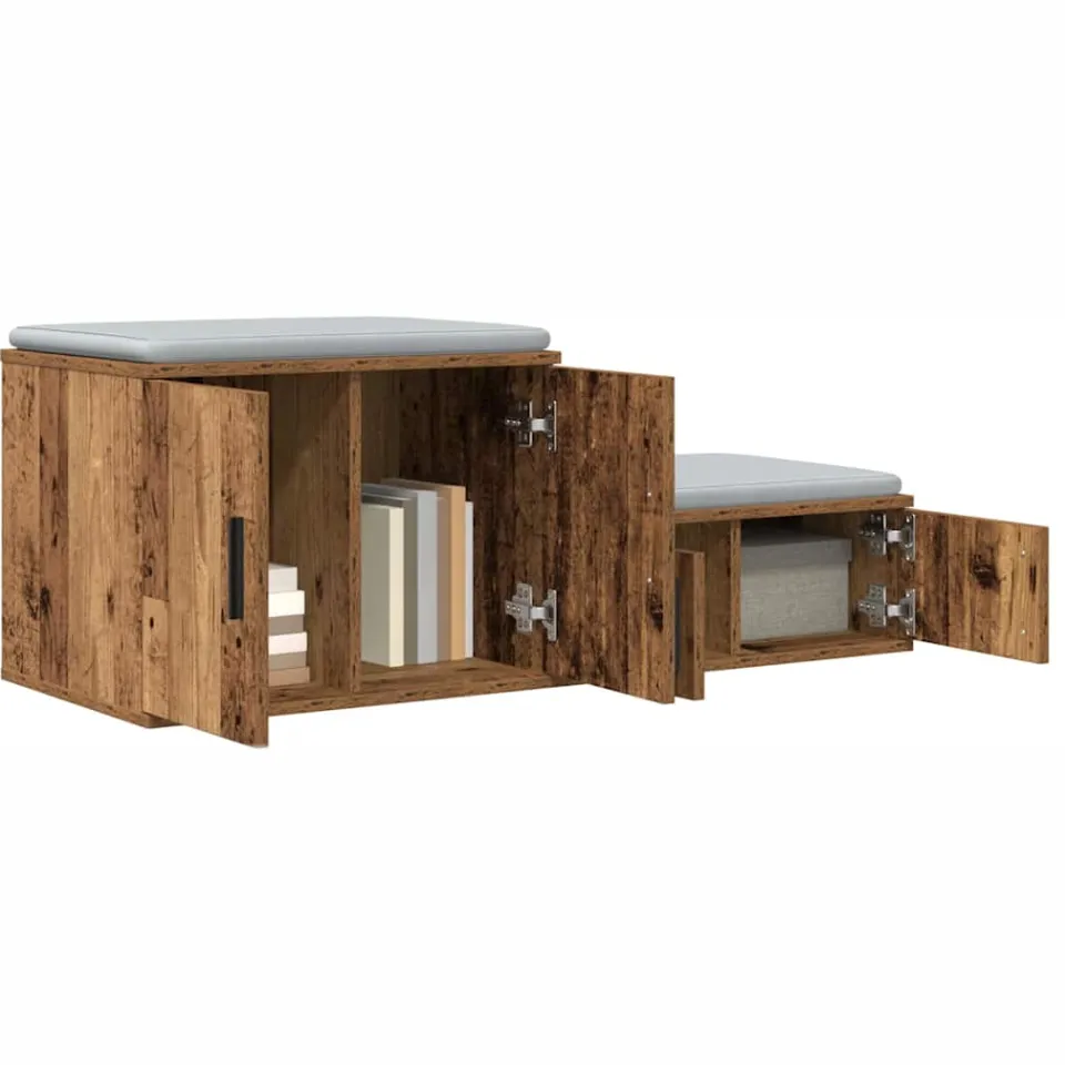 vidaXL Opbergkast 2 st Oudhout 118 x 41 x 40 cm Bewerkt hout Bruin