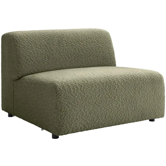 Vente-unique Fauteuil met rechte rugleuning in groene chenillestof - TORISO