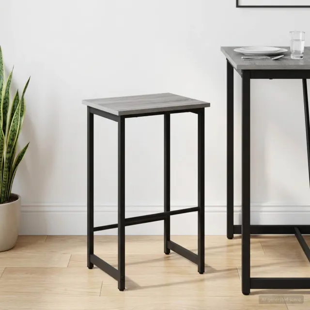 vidaXL Barkruk Grijs Sonoma 40 x 32 x 74 cm Bewerkt hout, foto 2
