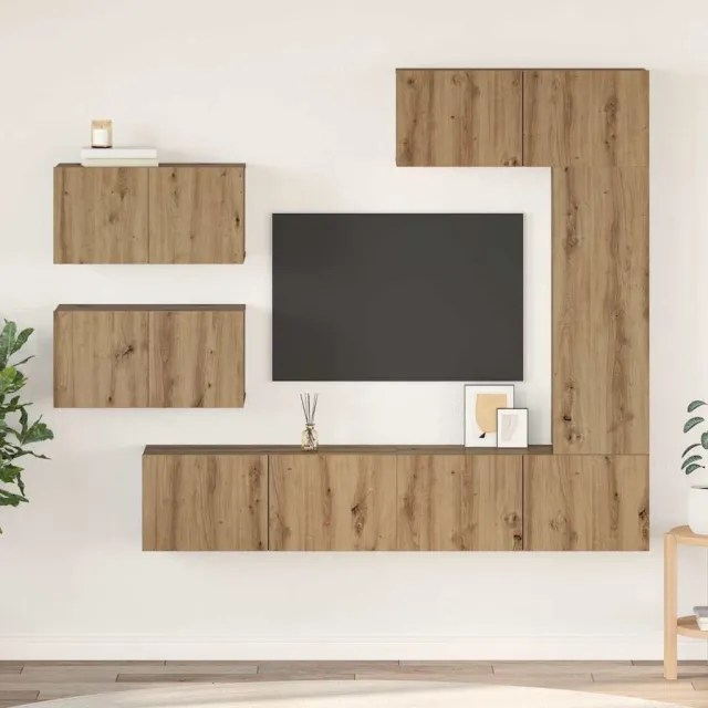 vidaXL Tv-meubelset 6 st Artisan Eiken Bewerkt hout
