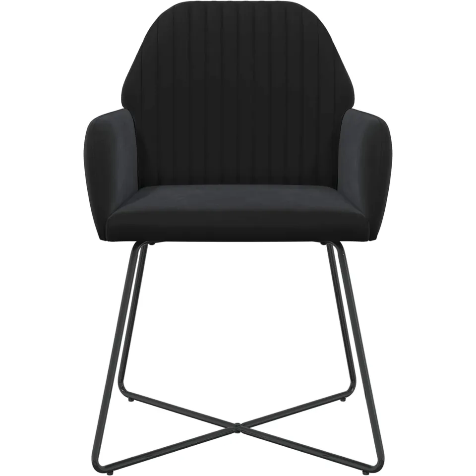 vidaXL Eettafelstoelen 2 st fluweel Zwart 55 x 50 x 84 cm