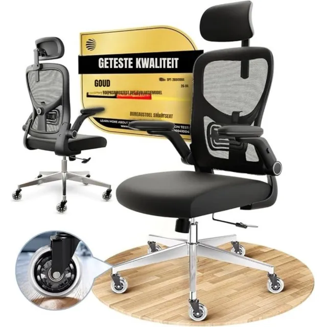 Kavo Ergonomische Bureaustoel - 150kg - Bureaustoel - Bureaustoelen - Zwart - 60cm x 70cm x 125cm Smartseat (zwart)