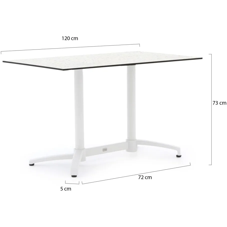 Bellagio tuinmeubelen Bellagio Canzo klaptafel 120x70x73cm wit, foto 2