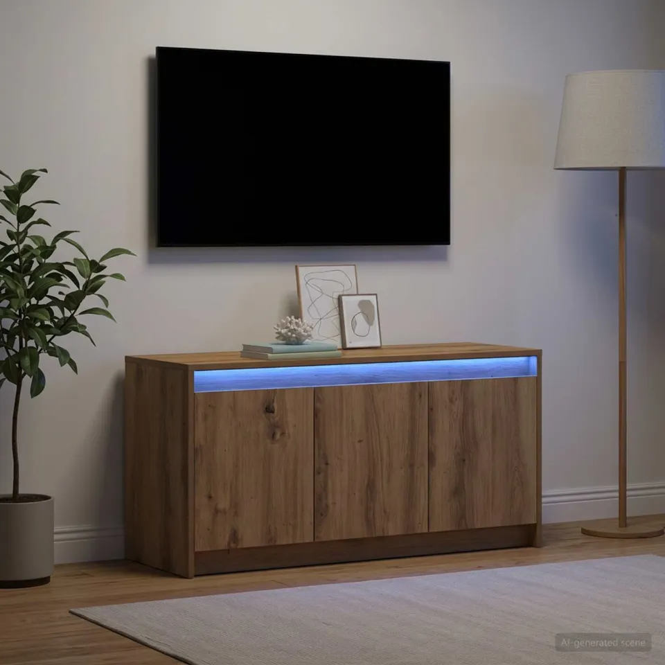 vidaXL TV-kast 100 x 34 x 50 cm Artisanaal eiken, foto 4