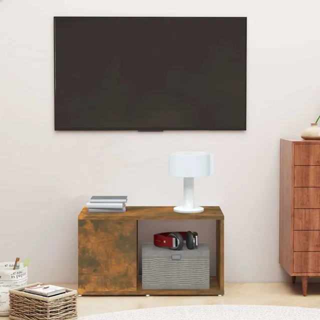 vidaXL Tv-meubel 60x24x32 cm bewerkt hout gerookt eikenkleurig Bruin