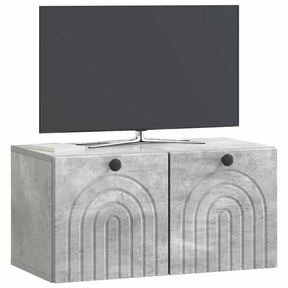 vidaXL Wandbeugel TV-kast Betongrijs 59,5 x 31 x 30 cm Bewerkt hout