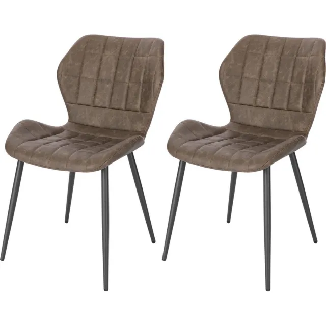 In And Outdoormatch Kunstlederen eetkamerstoelen - set van 2 - ergonomisch & robuust - stevige constructie - stijlvol en modern - donkerbruin