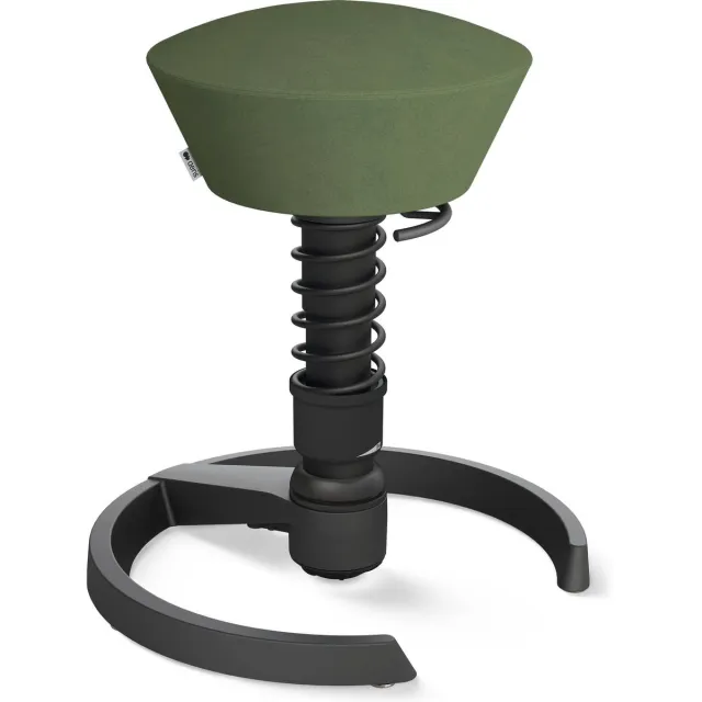 Aeris Swopper Comfort - Ergonomische bureaustoel - gliders - groene zitting - zwart frame - zwarte veer - microvezel Zwart / Groen / Zwarte veer