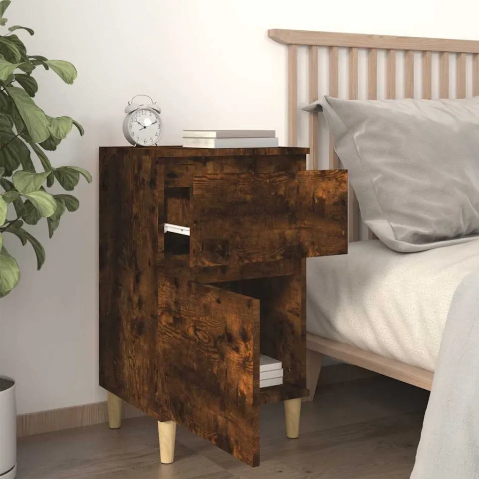 vidaXL Nachtkastjes 2 st 40x35x70 cm gerookt eikenkleurig, foto 3