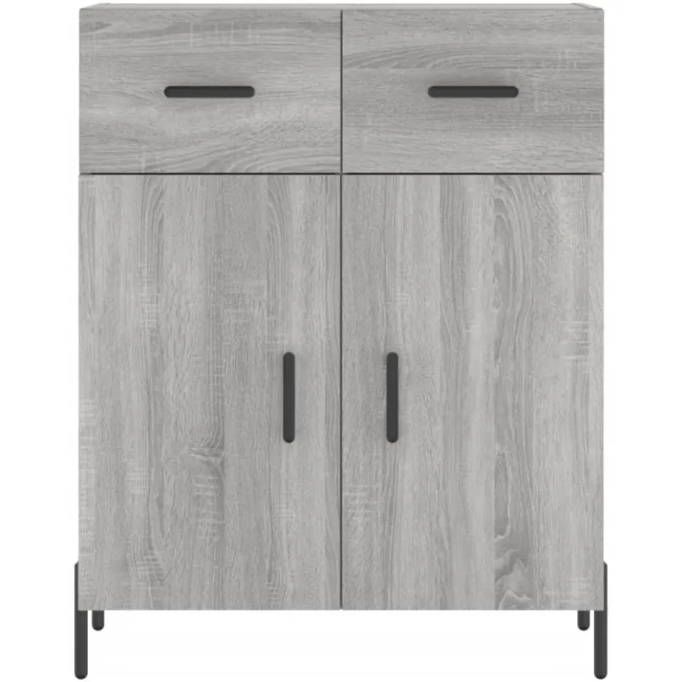 vidaXL Dressoir 69,5x34x90 cm bewerkt hout grijs sonoma eikenkleurig, foto 4