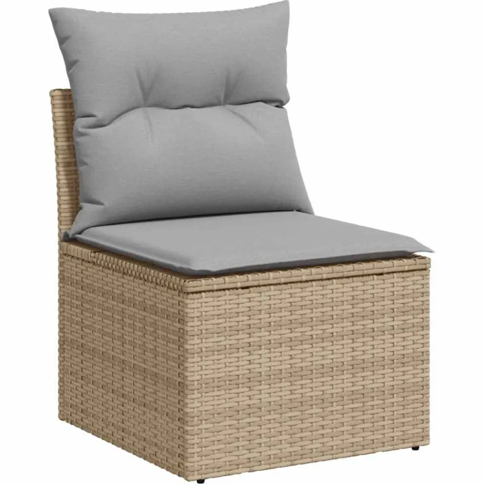 vidaXL Bankstel 10 st Beige [Synthetisch]: Polyrattan, foto 4