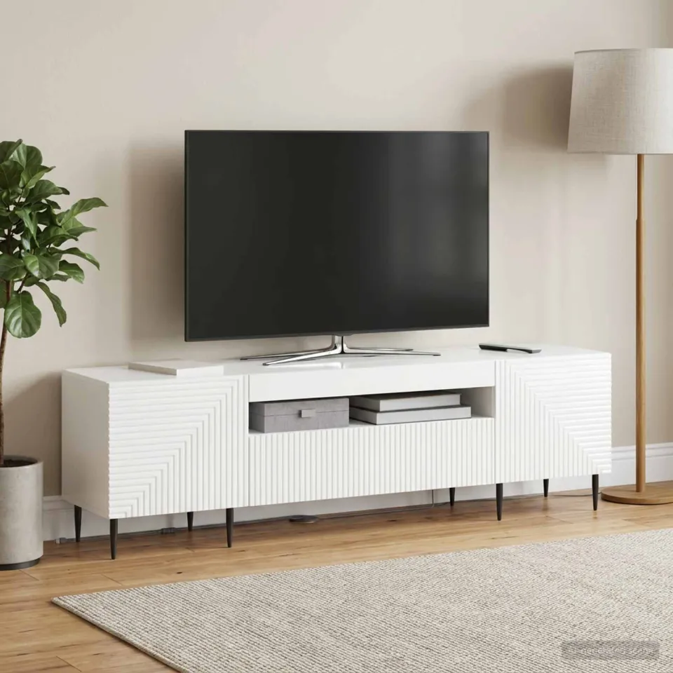 vidaXL LED tv-meubel HAARLEM 153 x 35 x 43 cm Hoogglans Wit, foto 4