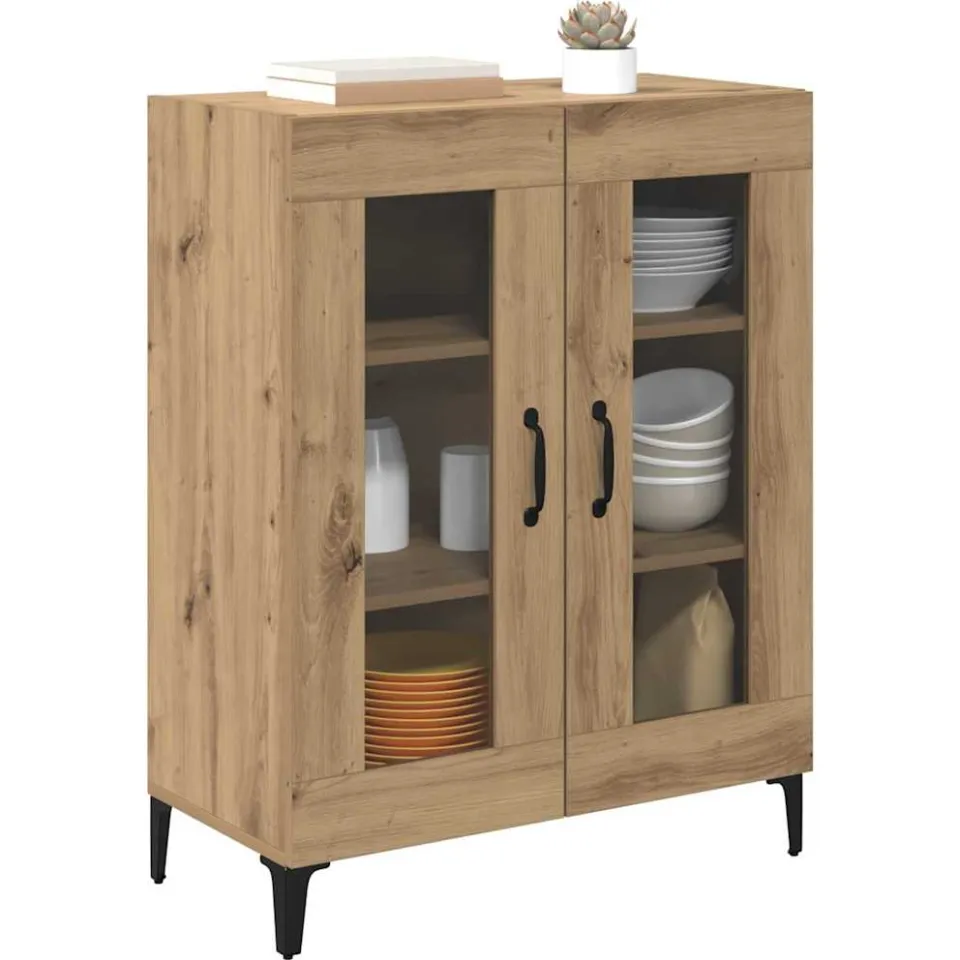vidaXL Dressoir Artisan Eiken 69,5 x 34 x 90 cm Bruin