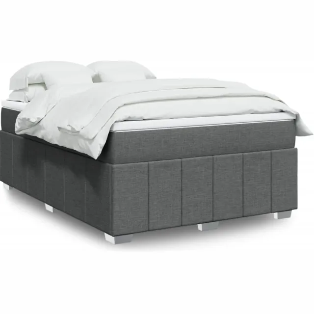vidaXL Boxspring met matras stof donkergrijs 160x200 cm grijs