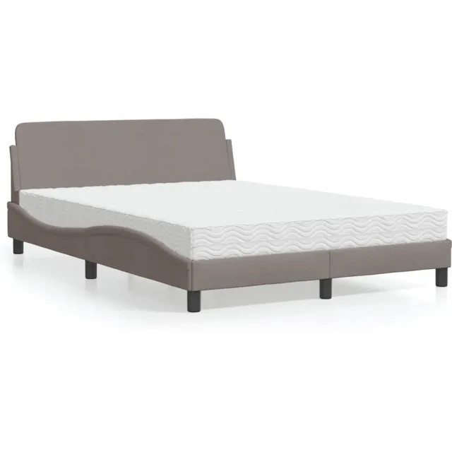 vidaXL Bed met matras "Dover" stof taupe 140x190 cm