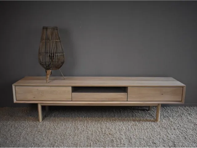BY-OLAF Tv-meubel Mila massief eiken 180 cm - Naturel | BY-OLAF