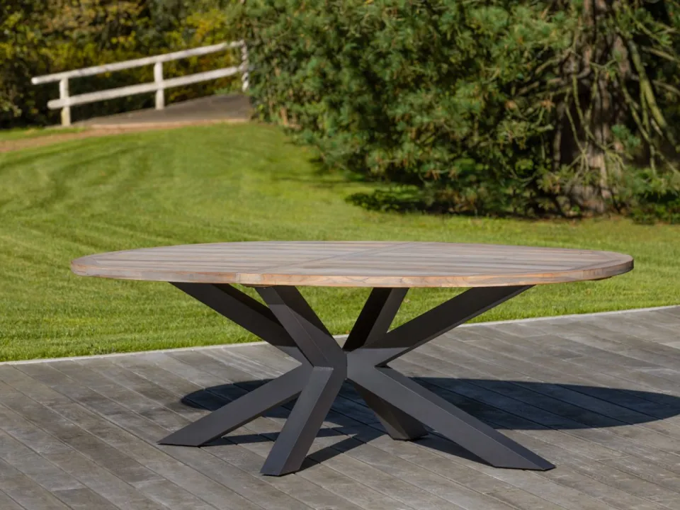 ROUGH Furniture ROUGH-Y Ellips dining tuintafel 240x120cm grijs, foto 2
