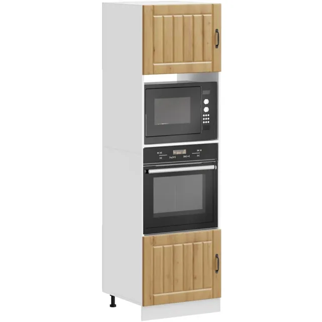 vidaXL Ovenkasten 2 st Lucca bewerkt hout artisanaal eikenkleurig Bruin