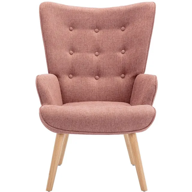 Vente-unique Fauteuil van roze stof VATELY
