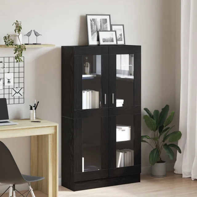 vidaXL Boekenkast 82,5 x 30,5 x 150 cm Zwart Eiken, foto 2