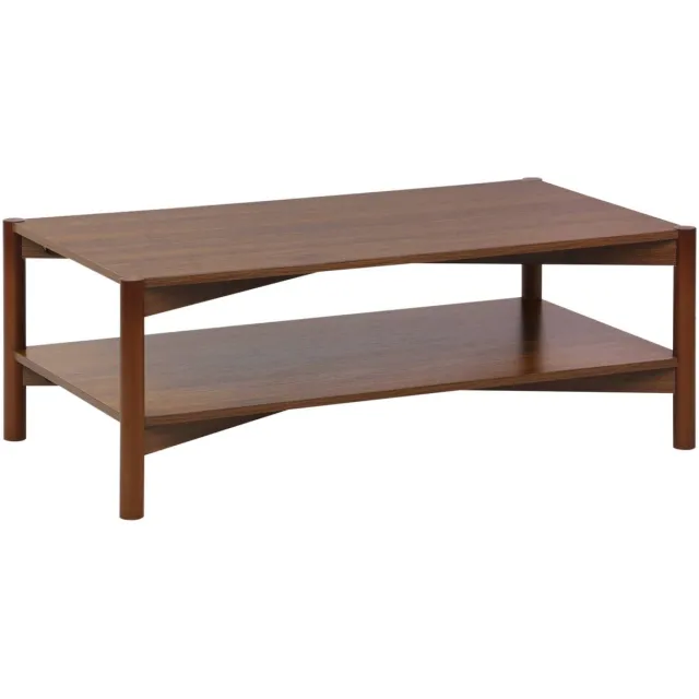 sweeek Rechthoekige salontafel dubbel tafelblad houteffect 110 x 60 x 40cm - harmony Walnoot
