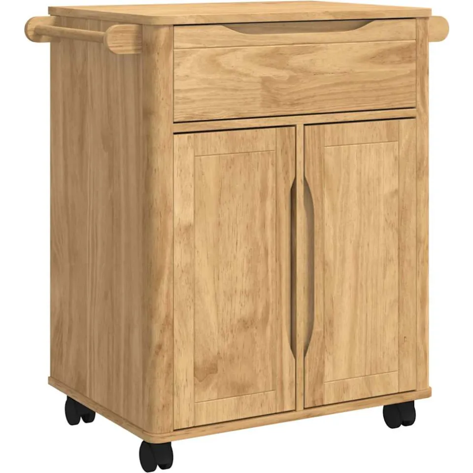 vidaXL Keuken Trolley FLORO Wasbruin 72,5 x 45 x 80 cm bruin, foto 3