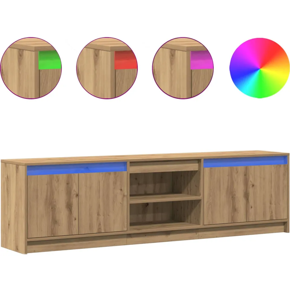 vidaXL TV Eenheden 180 x 34 x 50 cm Bruin Bewerkt hout, foto 4