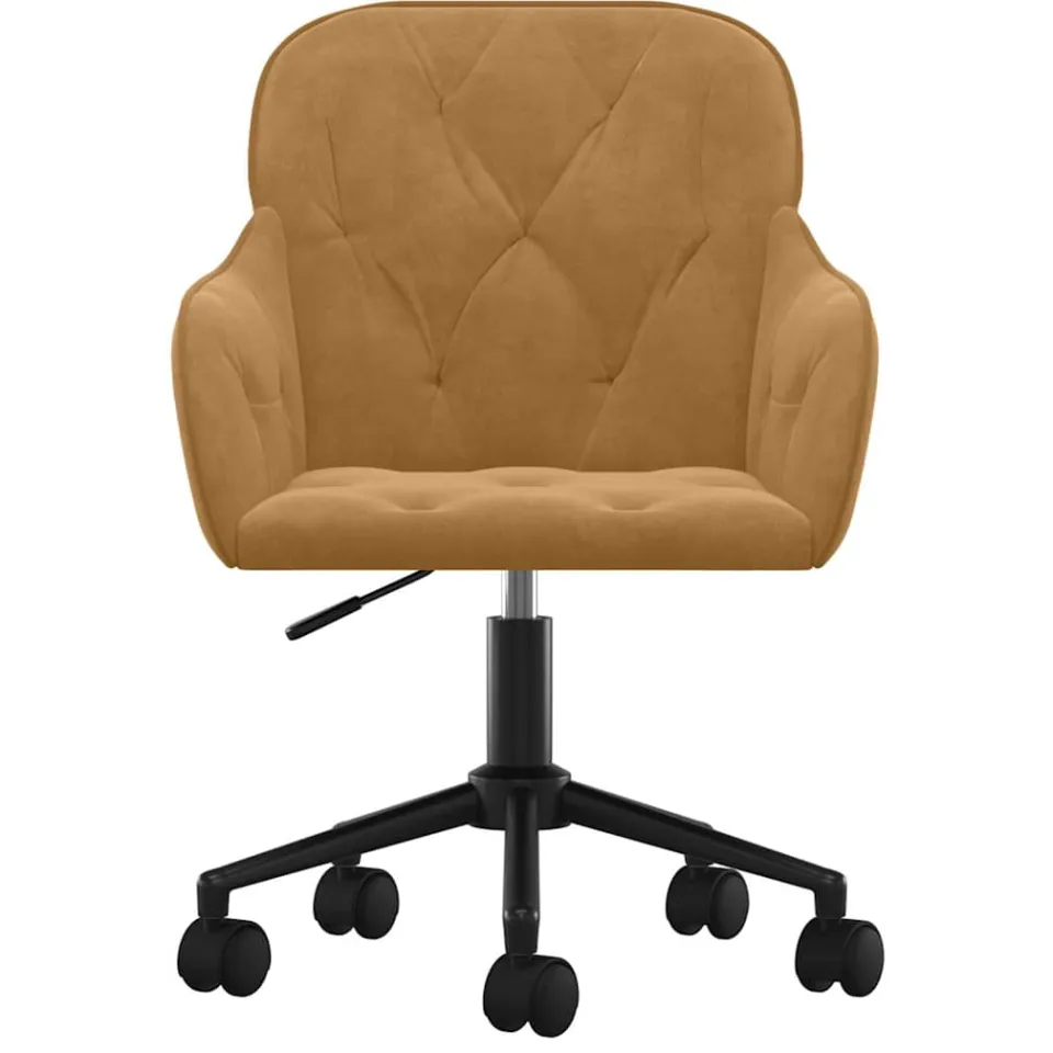 vidaXL Eetkamerstoelen draaibaar 2 st fluweel bruin, foto 4