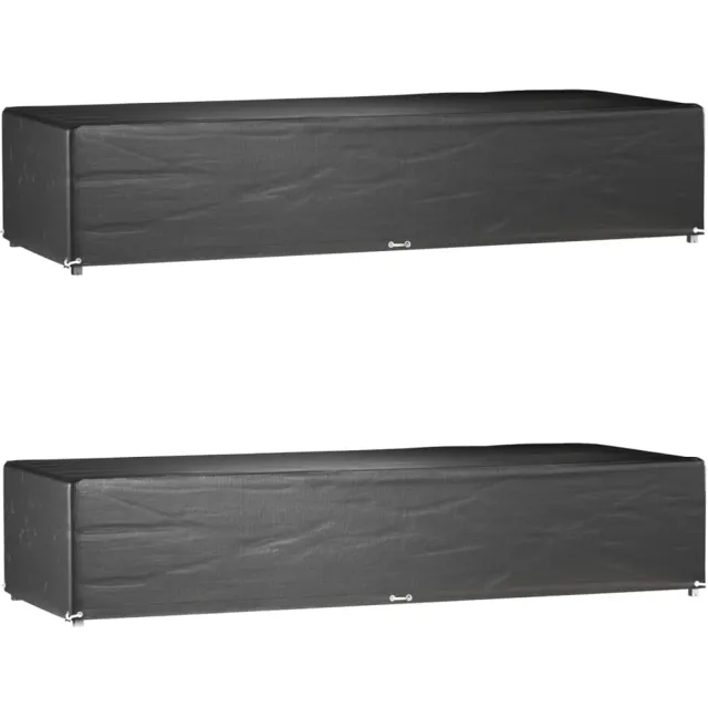 vidaXL Ligbedhoezen 2 st met 12 oogjes 205x75x40 cm polyetheen zwart, foto 2
