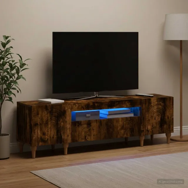 vidaXL LED tv-meubel ALKMAAR 153 x 35 x 43 cm Gerookt eiken, foto 2