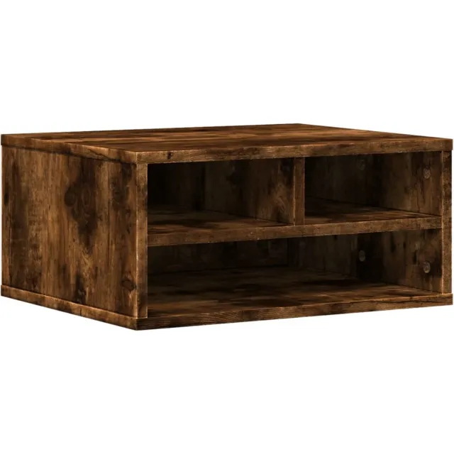 vidaXL Printerkastje - 49x40x22,5 - cm - bewerkt - hout - gerookt - eikenkleurig gerookt eiken