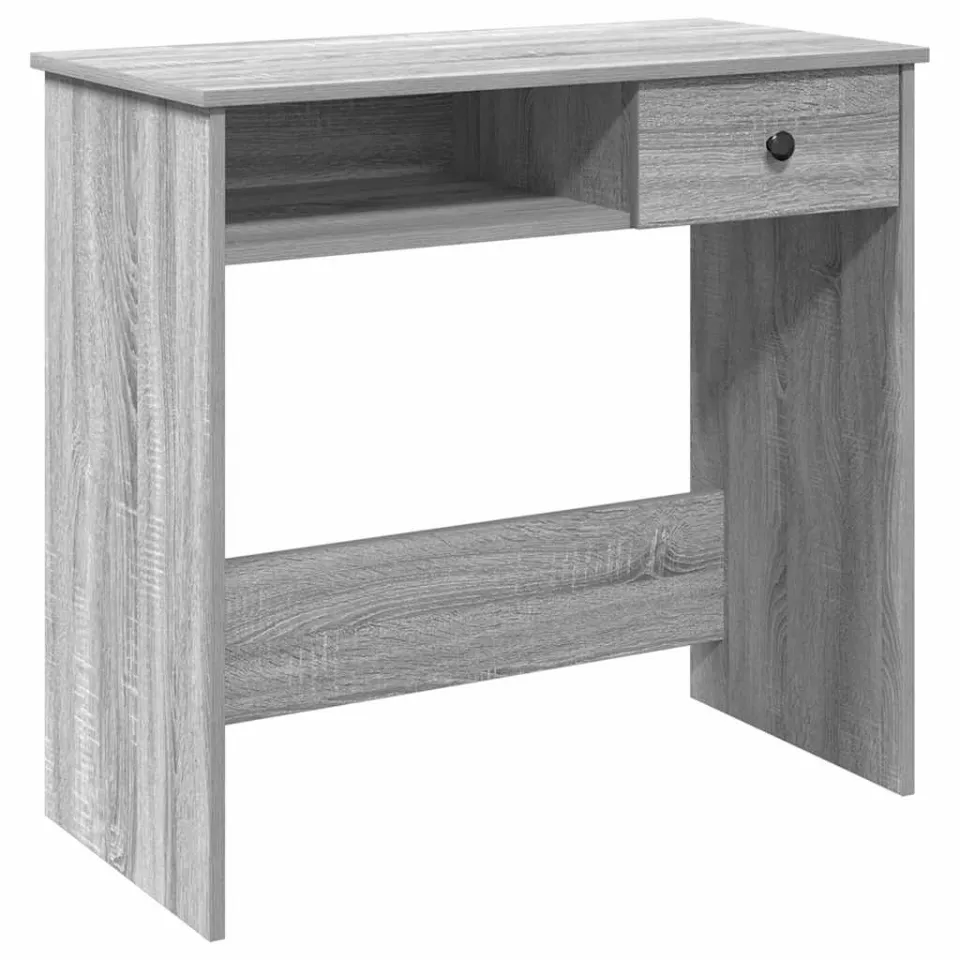 vidaXL Bureau 80x40x75 cm bewerkt hout grijs sonoma eikenkleurig, foto 3