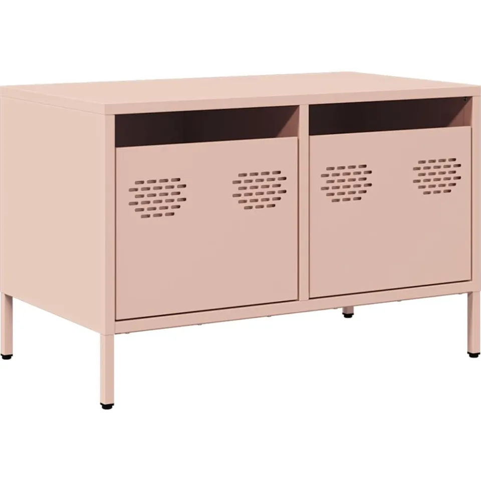 vidaXL Tv-meubel 68x39x43,5 cm koudgewalst staal roze, foto 3