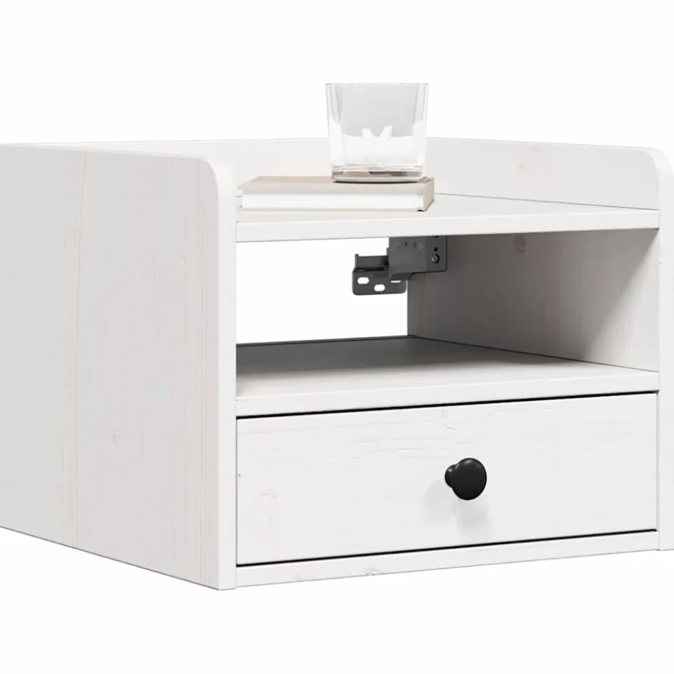 vidaXL Nachtkastje 2 st Wit 38 x 36 x 29,5 cm Massief grenenhout