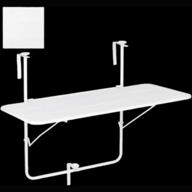 Mica Decorations Balkon Tuin Tafel - 88x51x67 cm - Ijzer - Wit