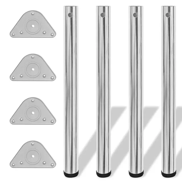 vidaXL Tafelpoten in hoogte verstelbaar chroom 710 mm 4 st Zilver