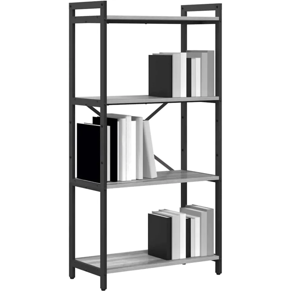 vidaXL Boekenkast 60 x 30 x 120 cm Bewerkt hout Grijs sonoma