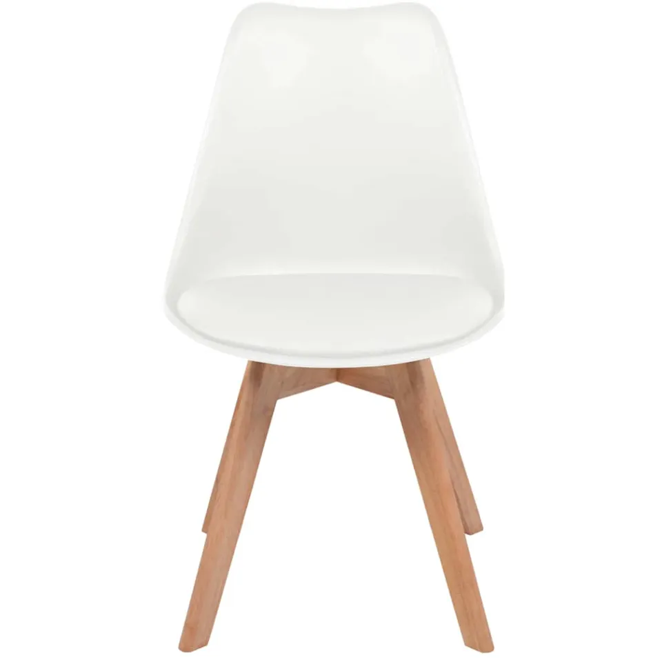 vidaXL Eetkamerstoelen 4 st kunststof wit, foto 3