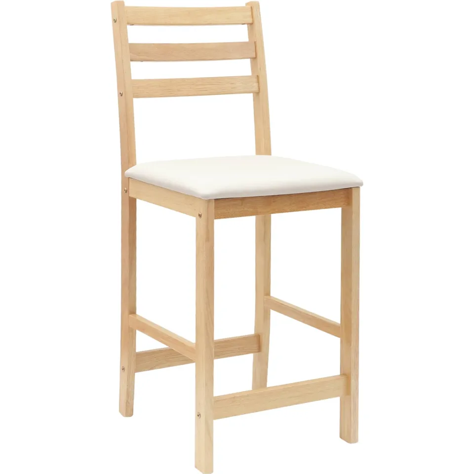 vidaXL Eettafelstoelen 2 st Massief Rubberhout Naturel, foto 4