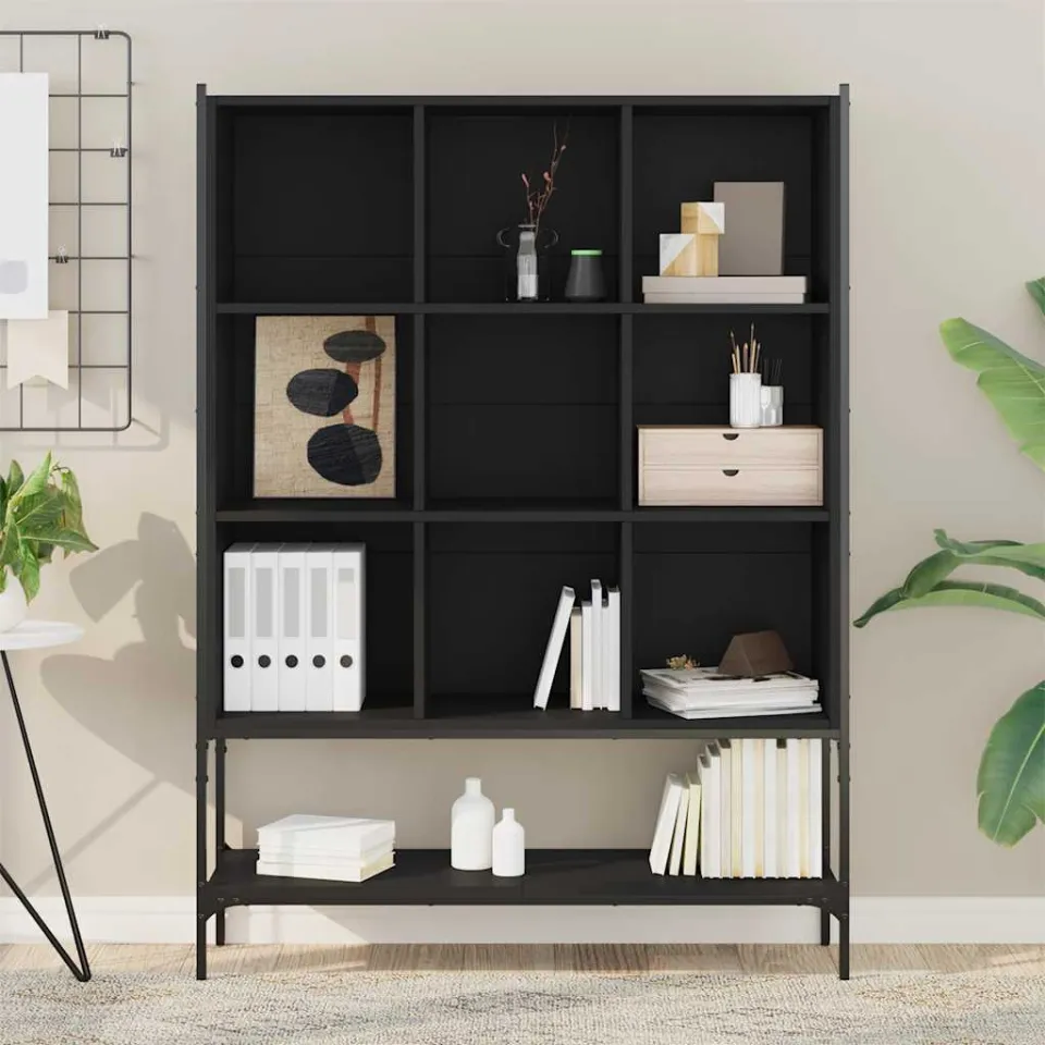vidaXL Boekenkast 102x30x141,5 cm bewerkt hout zwart, foto 3