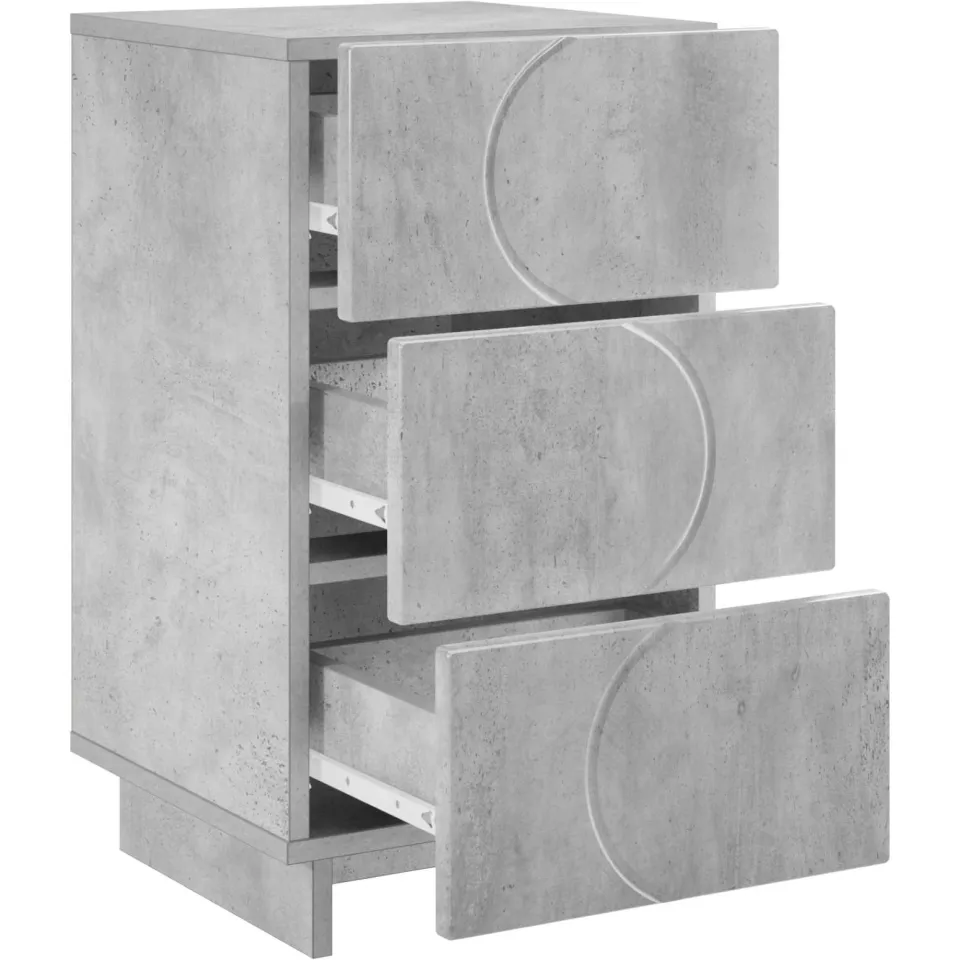 vidaXL Nachtkastje Betongrijs 33,5 x 34,5 x 60 cm Bewerkt hout