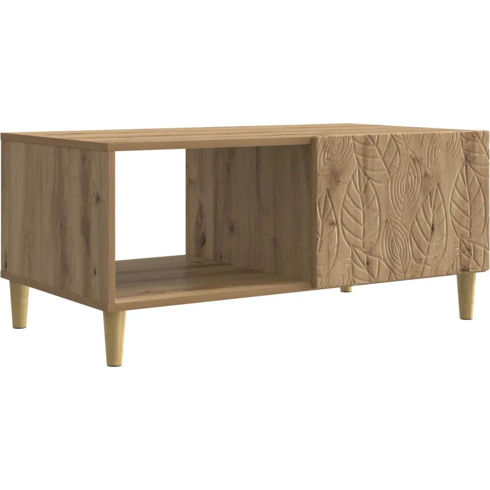 vidaXL Salontafel Artisanaal eiken 90 x 50 x 40 cm Bewerkt hout Bruin