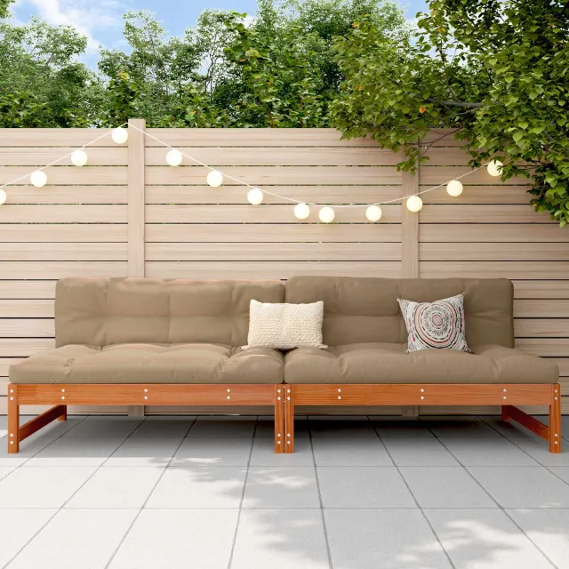 vidaXL Tuin Midden Sofa Massief grenenhout Wasbruin 240 x 84 x 70 cm