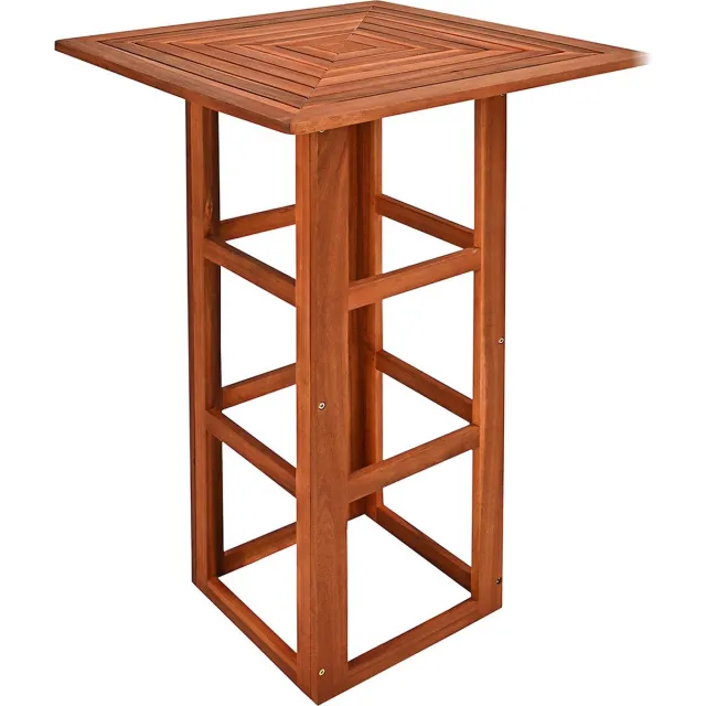 Casaria Statafel - Hout 110cm Hoog 75x75cm Massief – Indoor Outdoor bruin