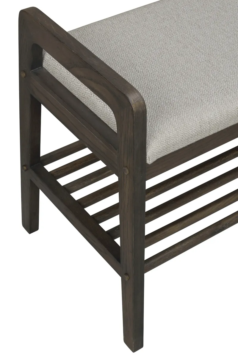 Rowico Home Inverness eikenhouten bankje met zitkussen - 75 x 55 cm, foto 3